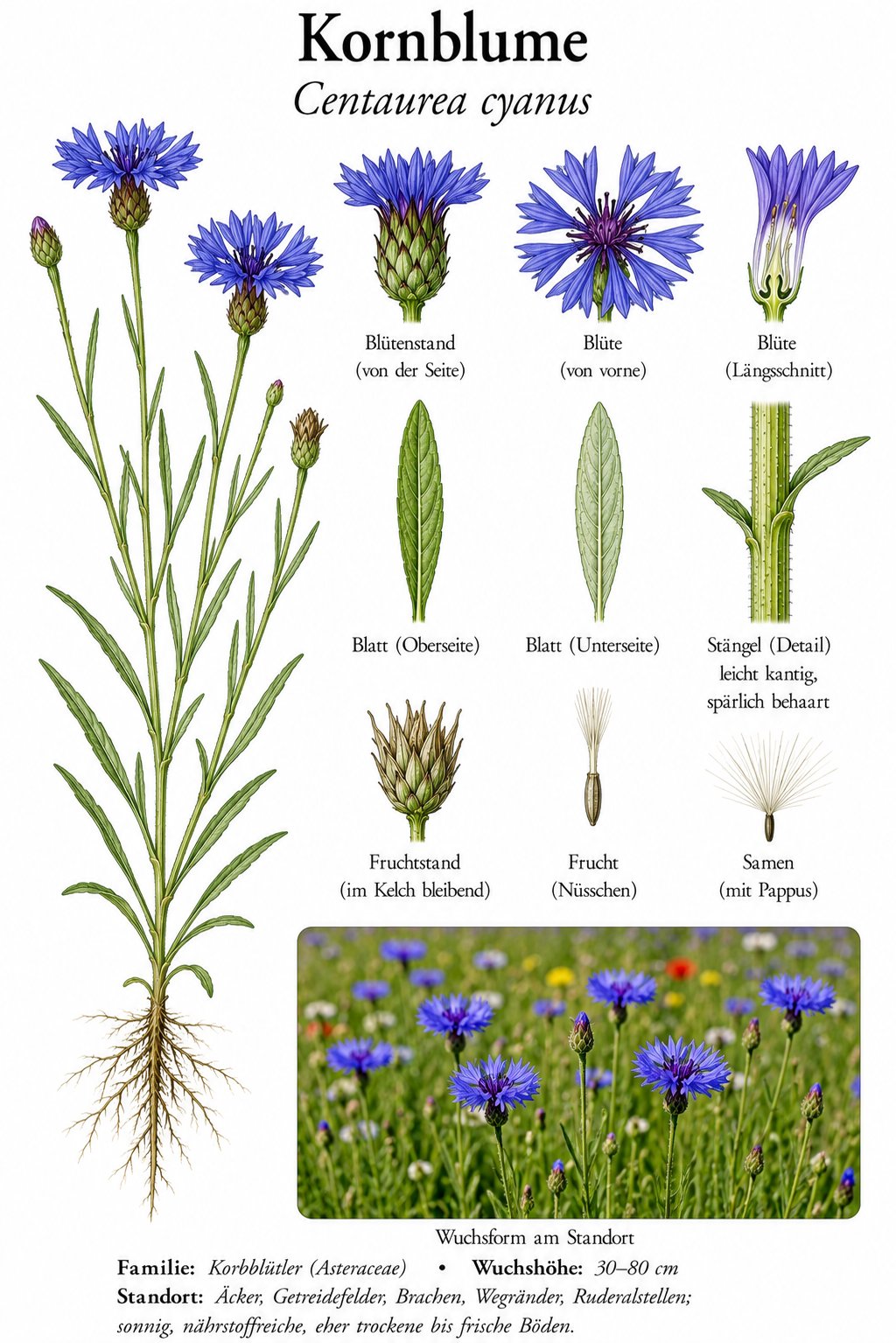 Tafel Kornblume
